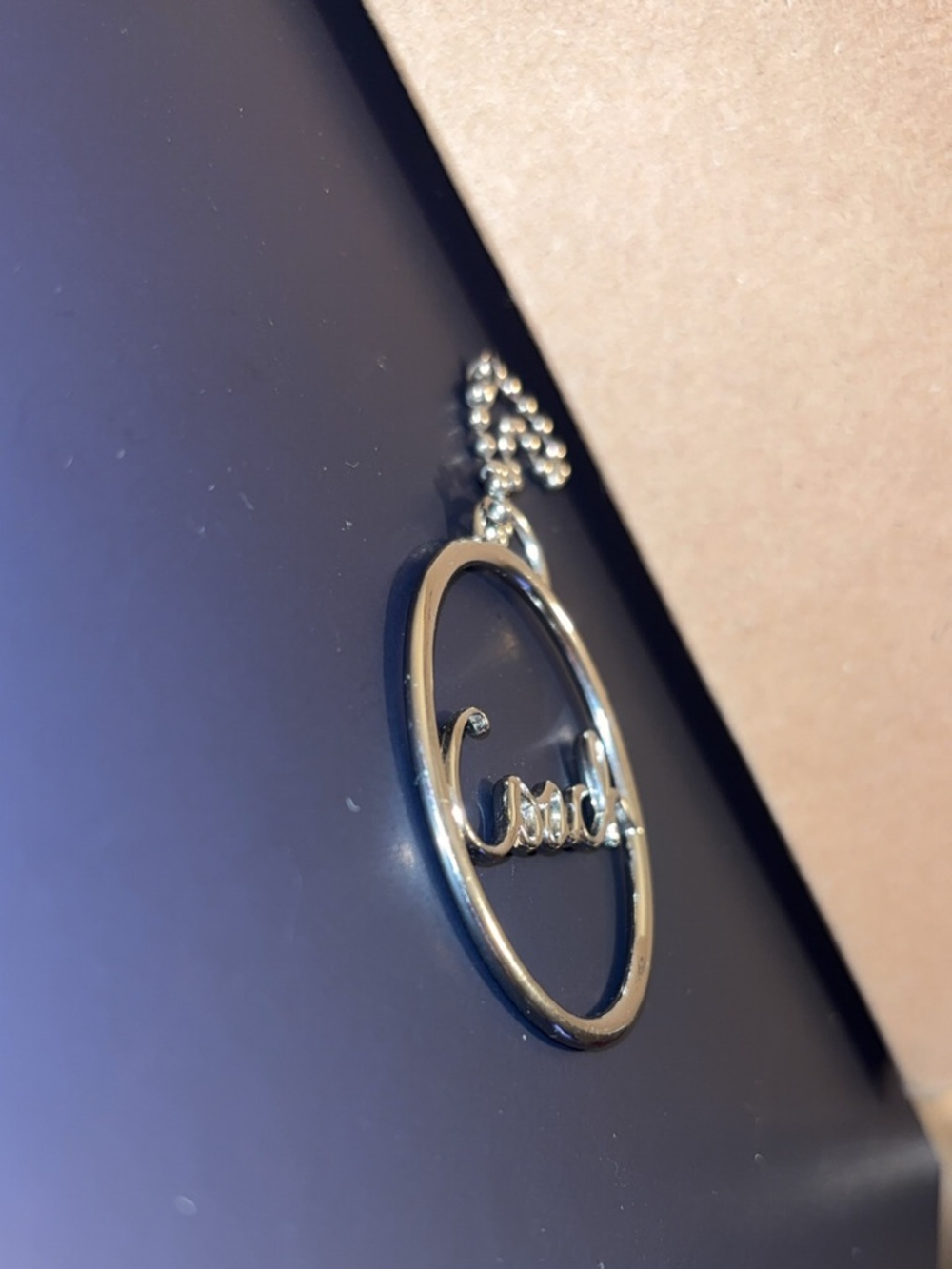 Coach Silver Script Oval Keyring - Picture 6 of 6